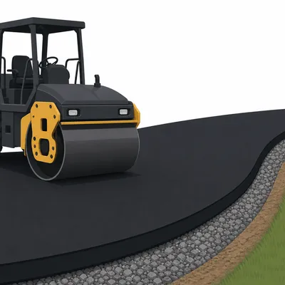 Asphalt driveway paving illustration for asphalt calculator