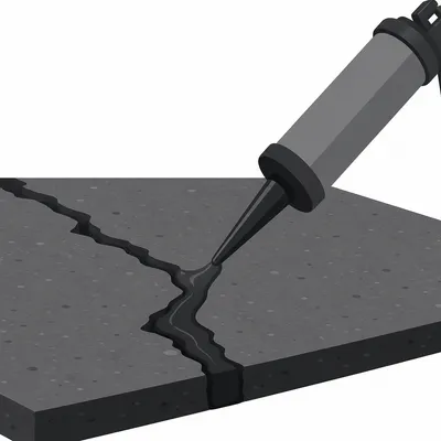 Asphalt crack sealing illustration for pavement crack repair calculator