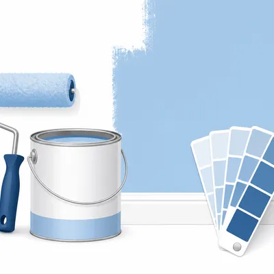 Paint roller and can illustration for paint calculator
