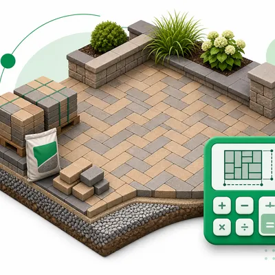 Interlocking paver patio illustration for paver cost calculator