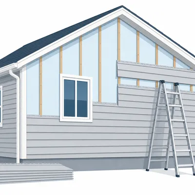 Vinyl siding installation illustration for siding cost calculator